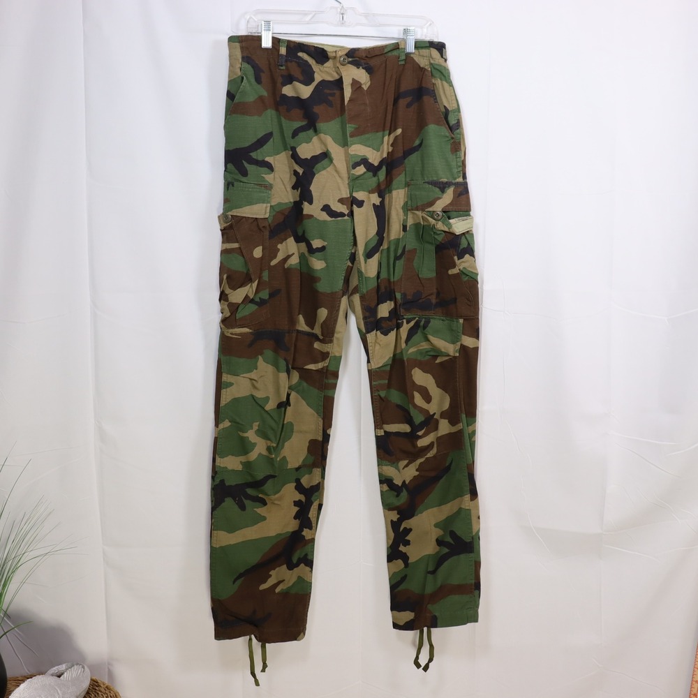US Military Cargo Pants 32.5-35.5/31-35 Long Camo Mens Woodland BDU‎ Combat